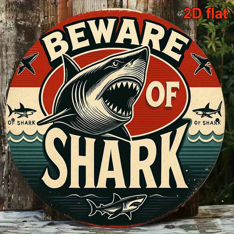 Aquarium Fish Names - Round French Aluminum Sign Vintage Decorative