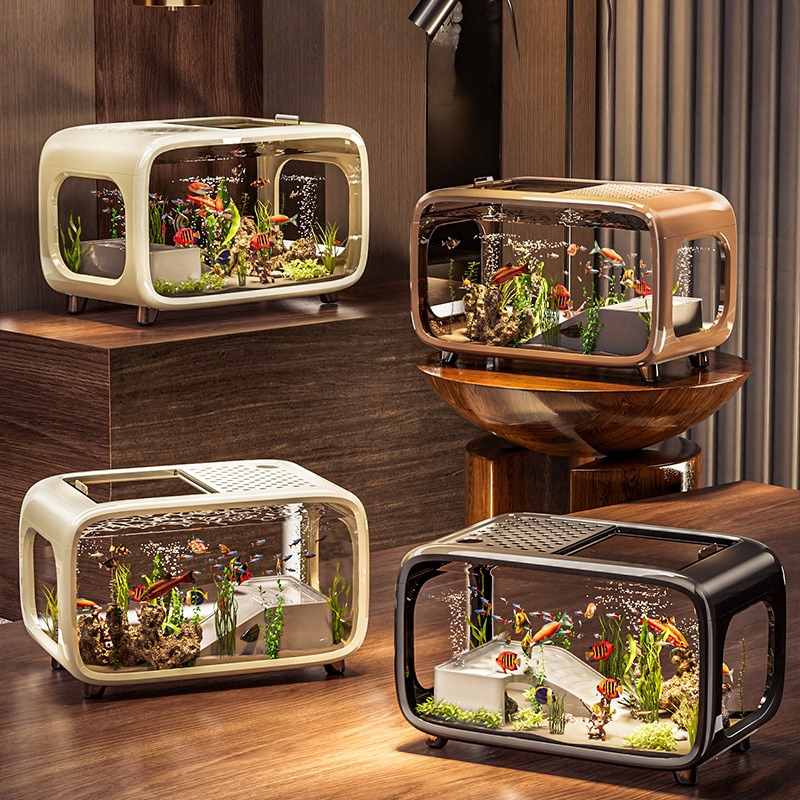Aquarium Fish Cold Water - Luxury Covered Desktop Fish Tank High