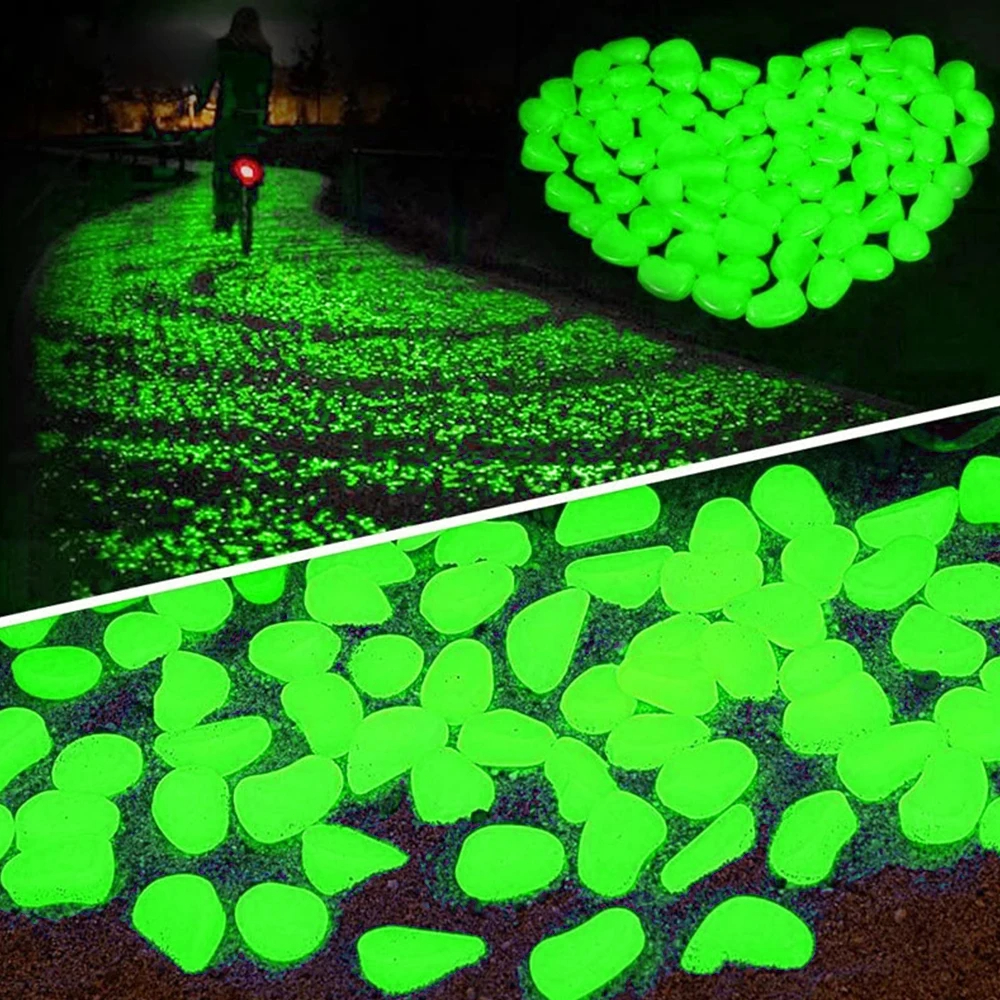 Aquarium Decoration Rock - 300Pcs Glow Rocks in The Dark