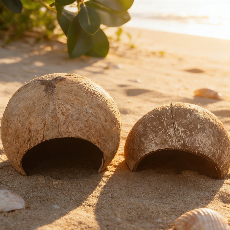 Aquarium Fish Hiding Places - Coconut Hut Decor for Aquarium &