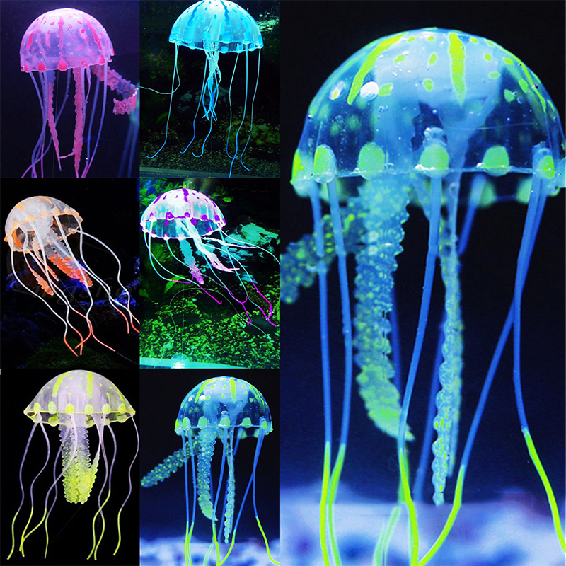 Aquarium Fish Discus - Artificial Swim Luminous Jellyfish Aquarium Decoration