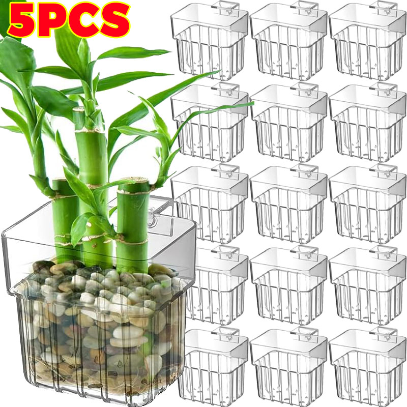 Aquarium Fish Fishing - 1/5pcs Aquarium Decoration Plant Cup Transparent