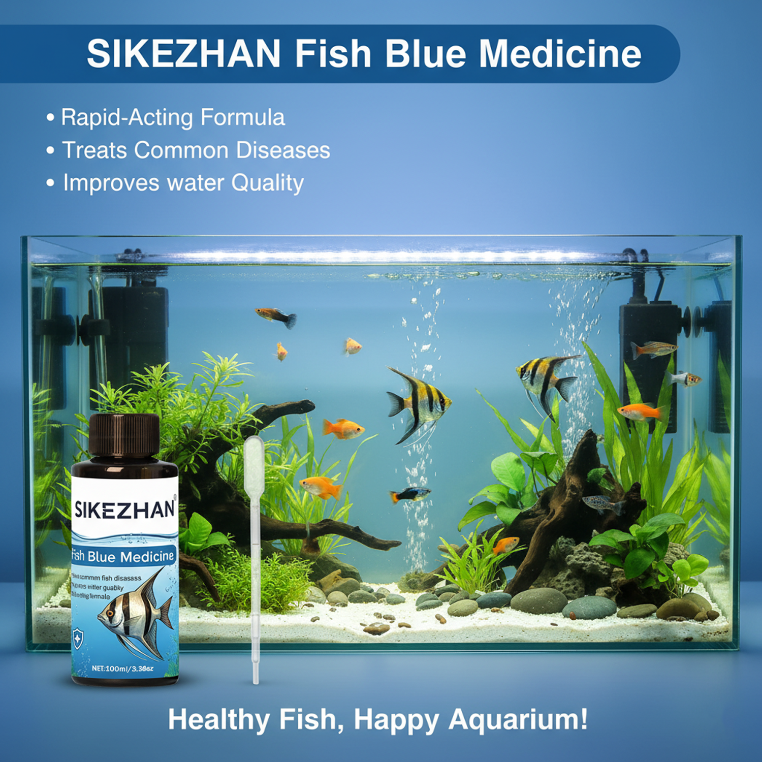 Large 500ml Methylene Blue Fis - Aquarium Fish Diseases incelemesi ve fiyatı