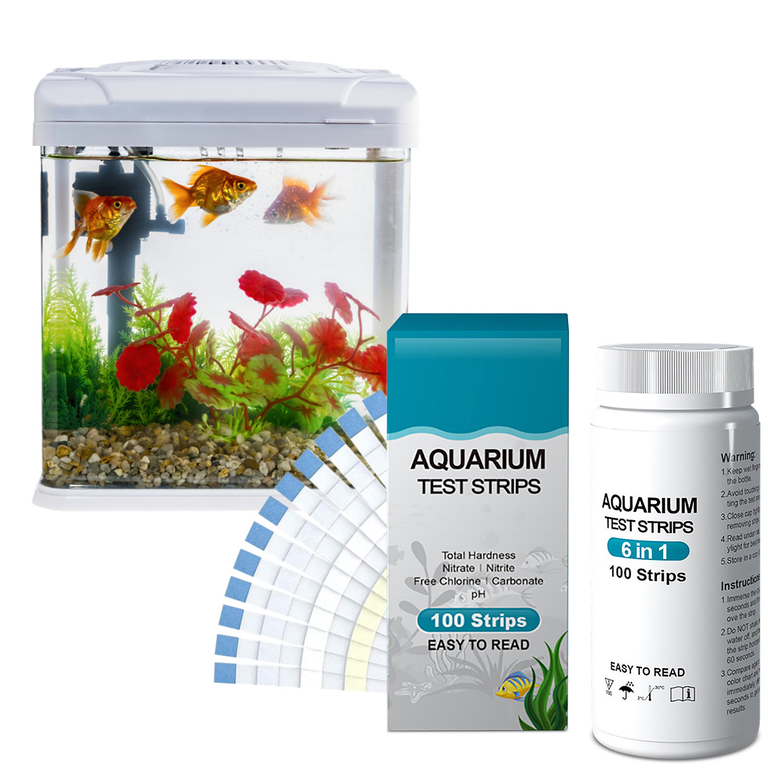 100pcs 6-in-1 Water Quality Te - Aquarium Fish In Pond incelemesi ve fiyatı