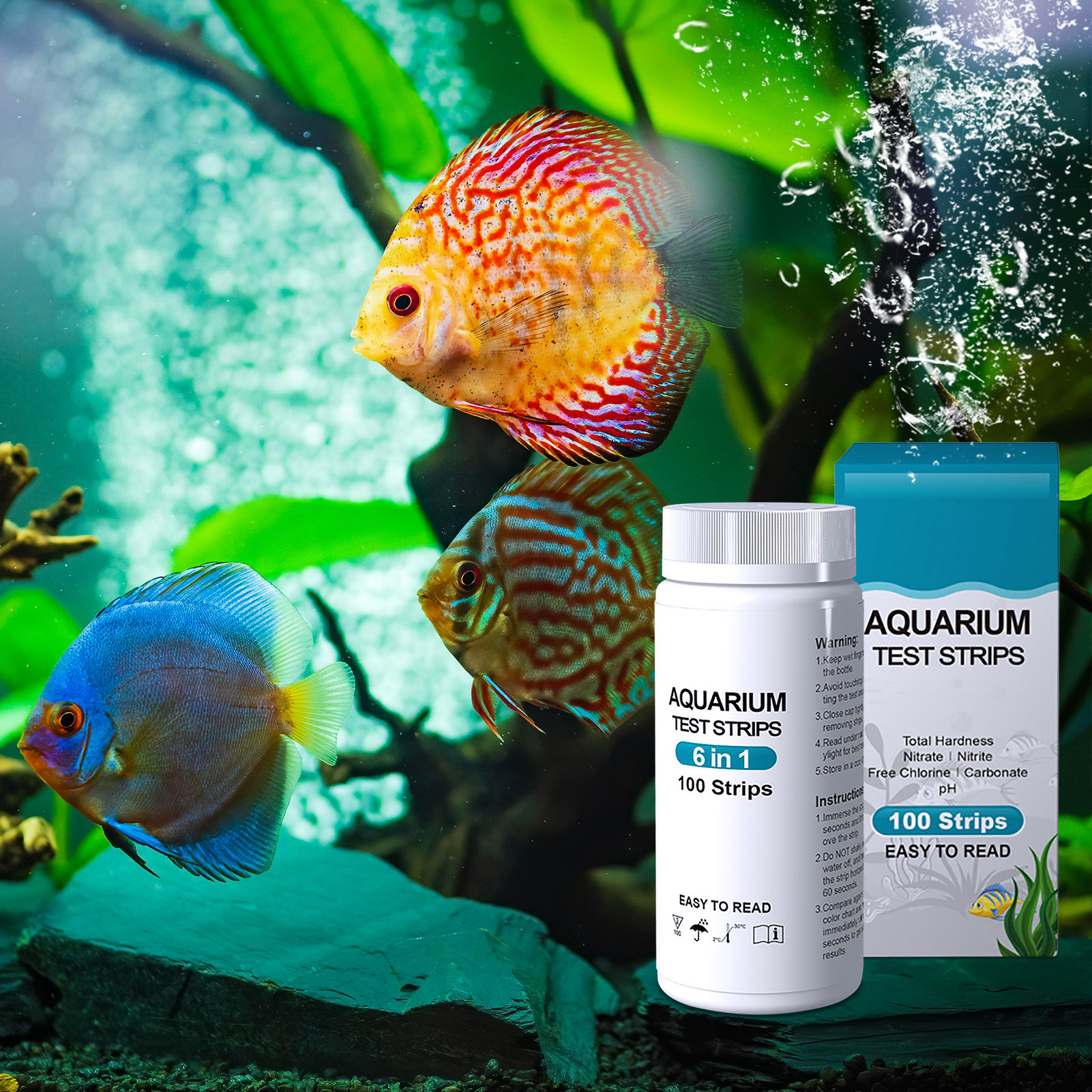 100pcs 6-in-1 Water Quality Te - Aquarium Fish In Pond incelemesi ve fiyatı
