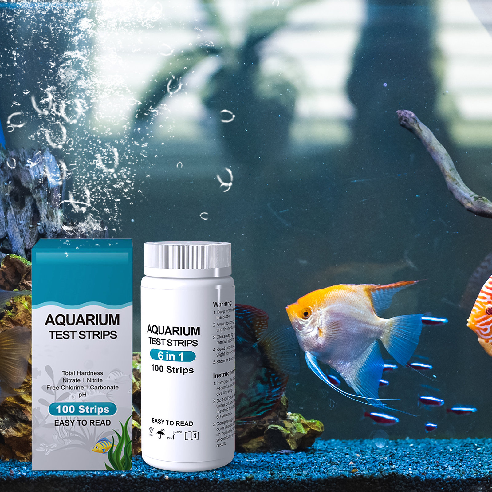 100pcs 6-in-1 Water Quality Te - Aquarium Fish In Pond incelemesi ve fiyatı