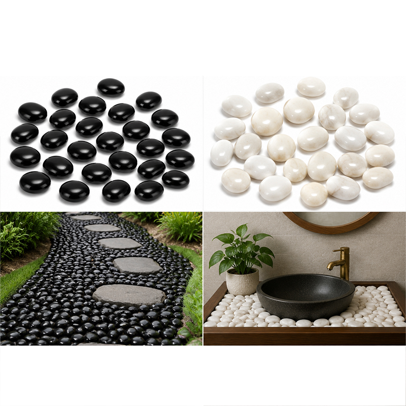 White&Black Polished River Roc - Aquarium Decoration Rock incelemesi ve fiyatı