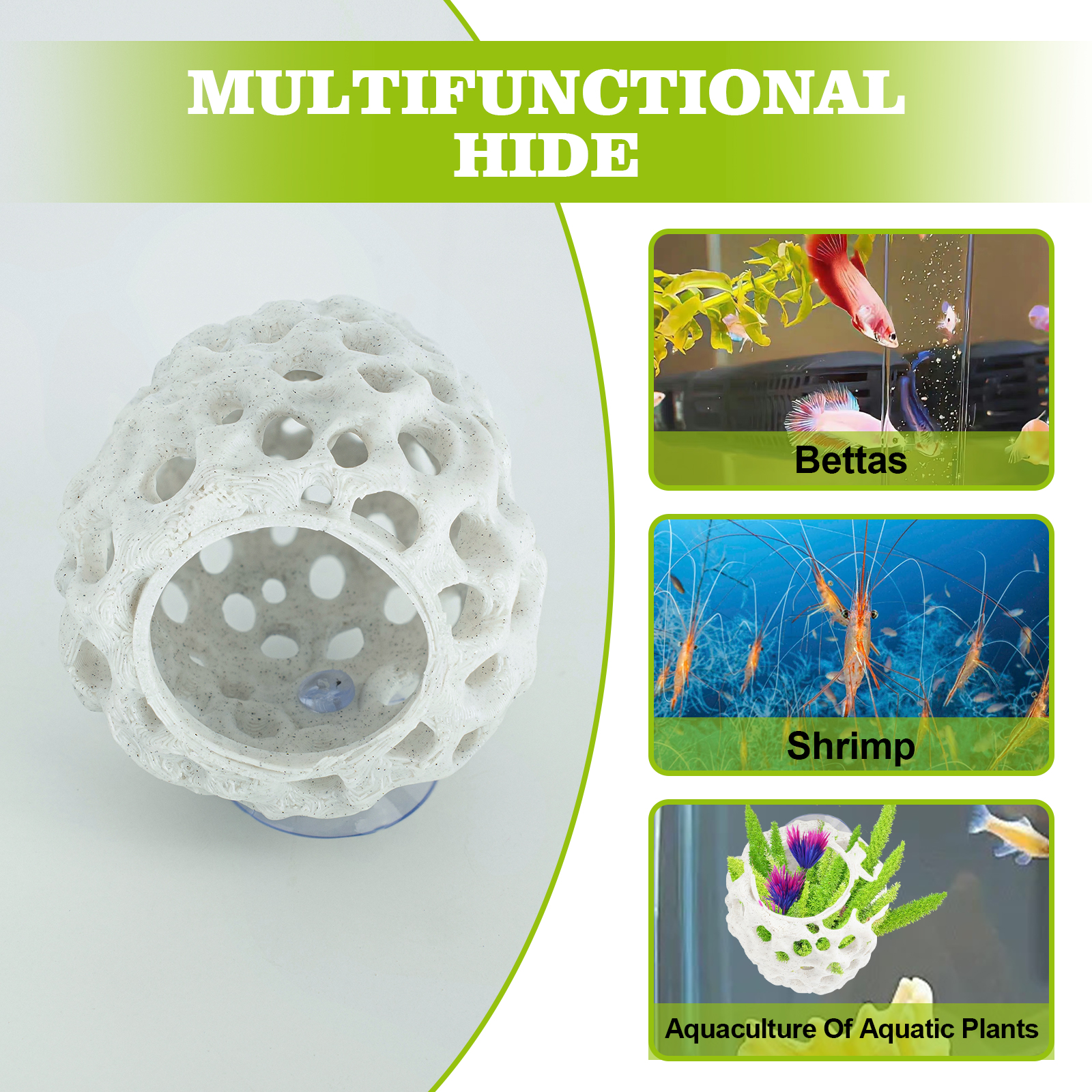 Shrimp Hides for Aquarium, Bet - Aquarium Fish Hiding Places incelemesi ve fiyatı