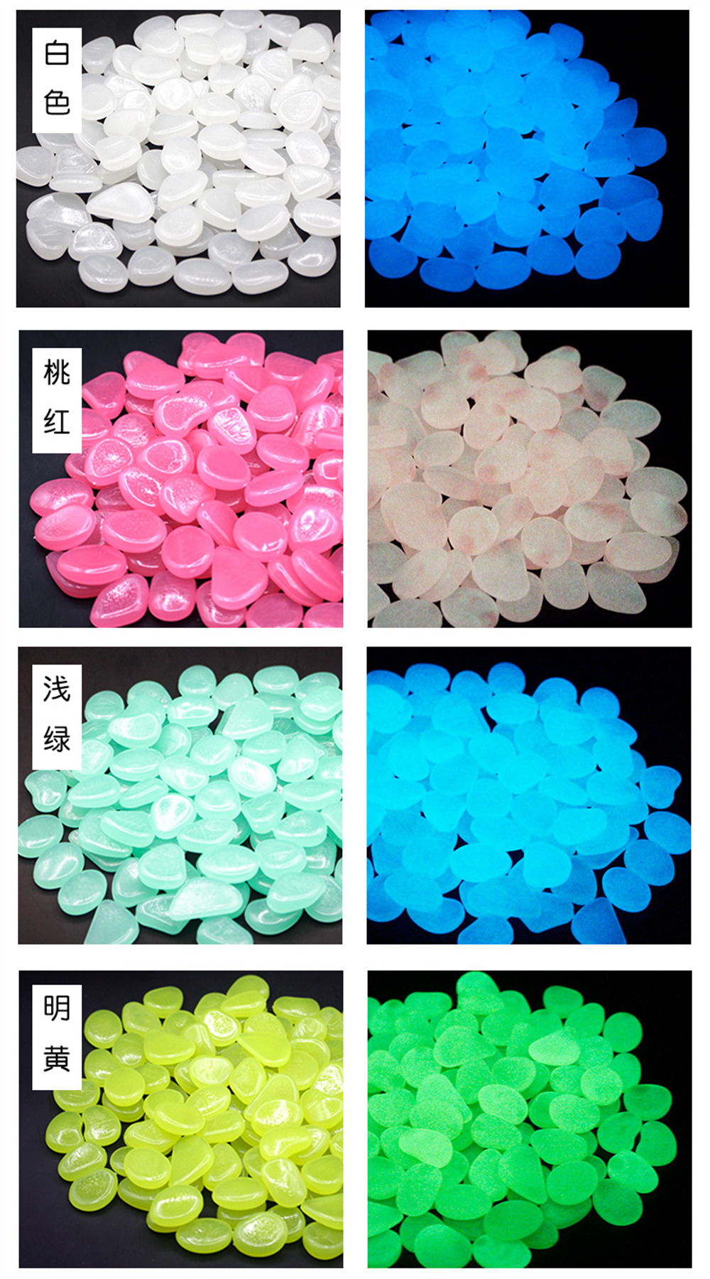 50Pcs Large Glow in The Dark G - Aquarium Fish Names incelemesi ve fiyatı