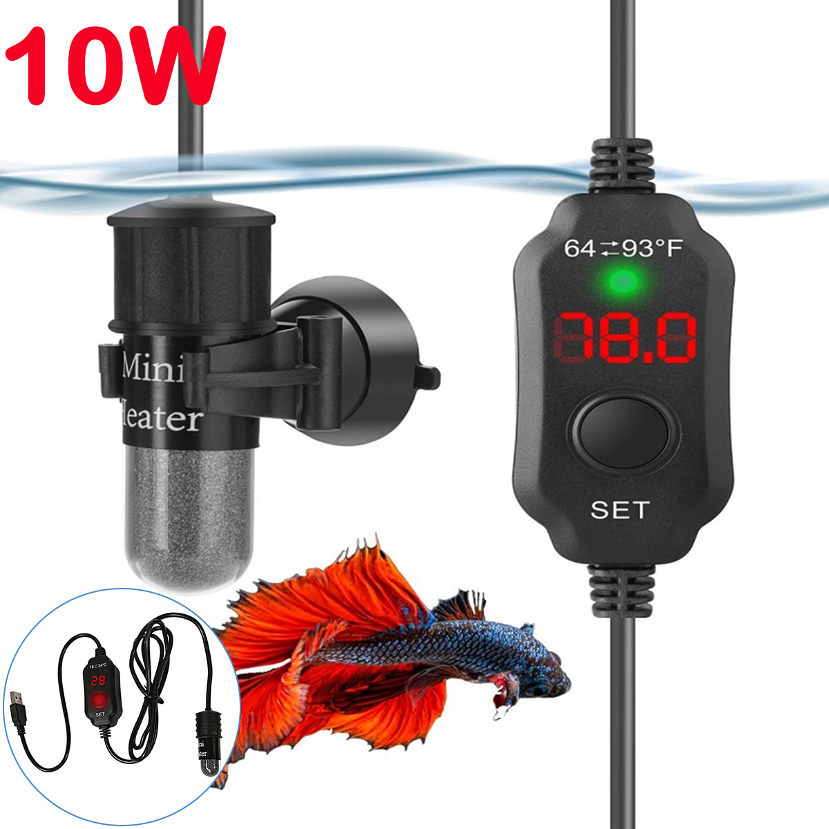 10W Adjustable Aquarium Heater - Aquarium Fish Cold Water incelemesi ve fiyatı