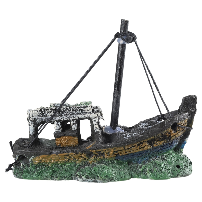 Aquarium Sunken Ship Decoratio - Aquarium Fish Hiding Places incelemesi ve fiyatı