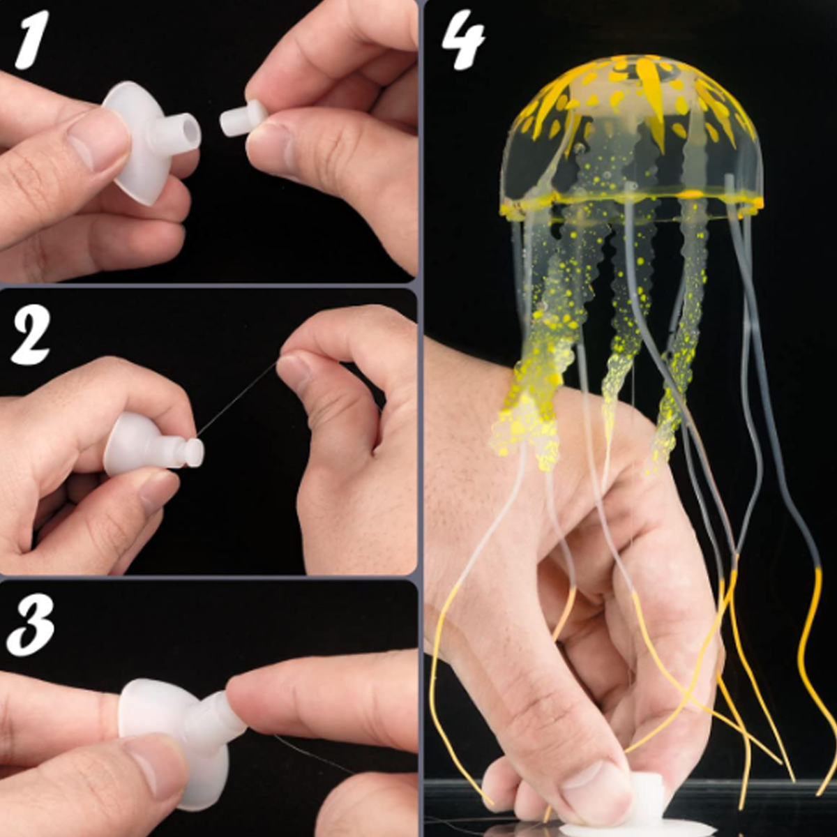 3 Pcs Glowing Jellyfish Fish T - Aquarium Fish Discus incelemesi ve fiyatı
