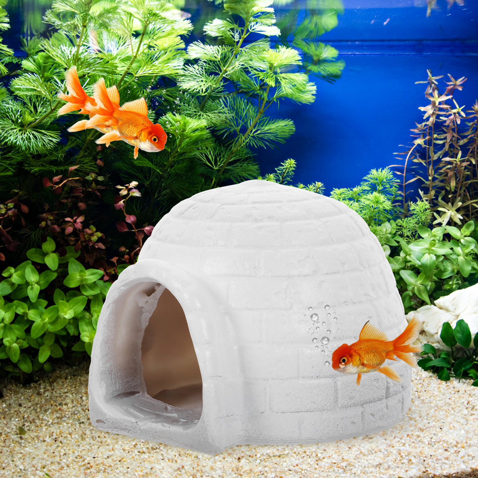 Resin Igloo Fish Tank Ornament - Aquarium Fish Hiding Spot incelemesi ve fiyatı